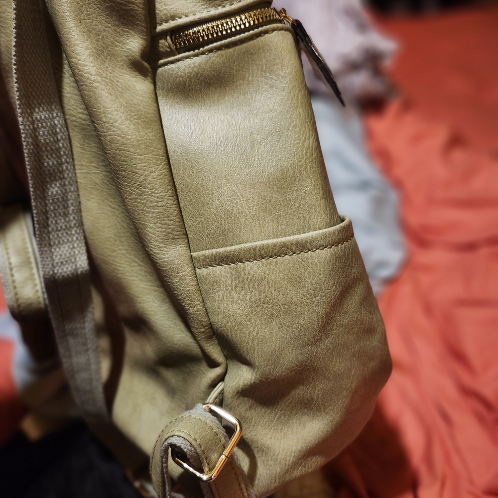 Olive Green Women's Backpack - Picture 3 of 4